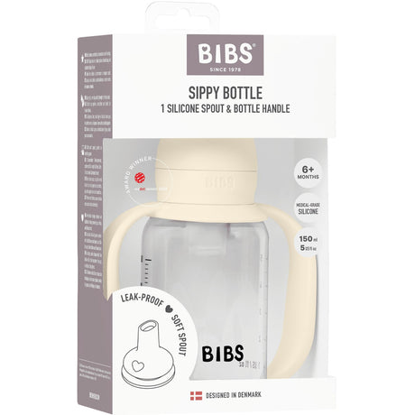 Bibs Ivory Baby Sippy Bottle Spout Round Silicone Slow Flow