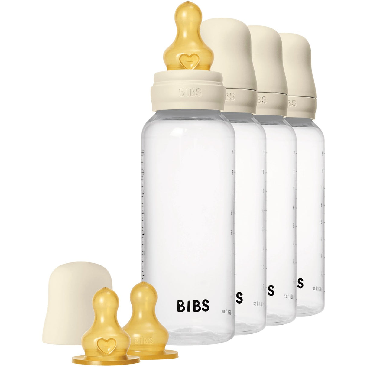 Bibs Ivory Baby Bottle Round Latex 4-Pack