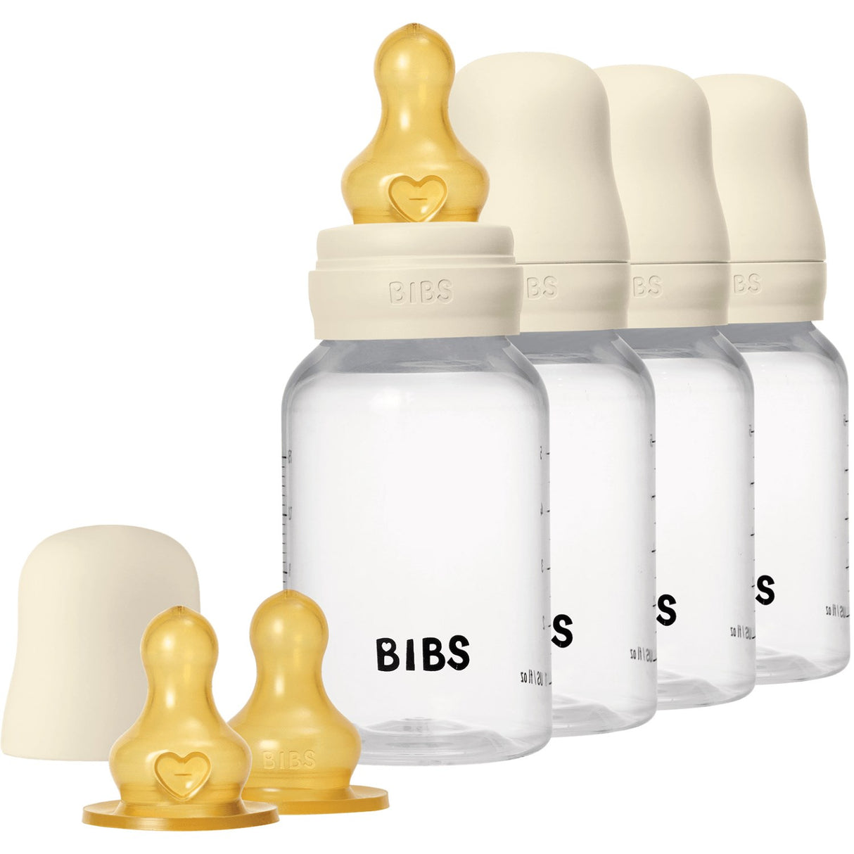 Bibs Ivory Baby Bottle Round Latex 4-Pack