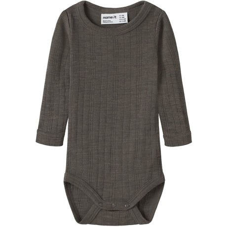 Name It Morel Nbmwang Wool Needle Ls Body Solid Noos