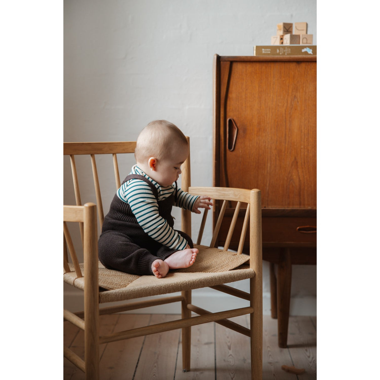 Petit Piao Dark Sea/off White Body L/S Modal Striped