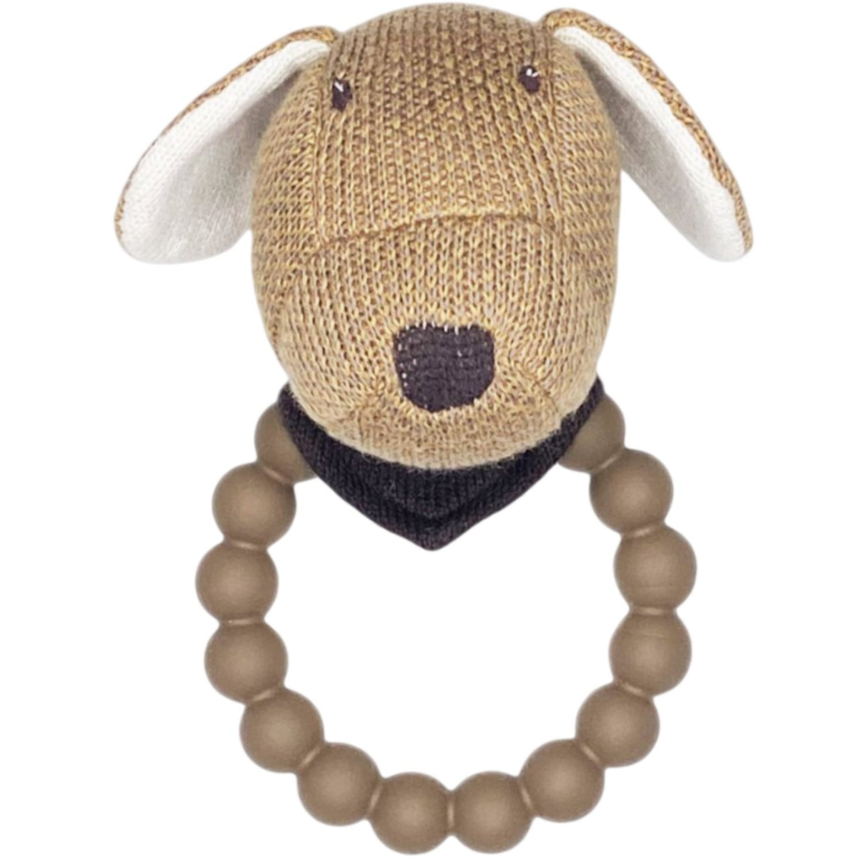 Smallstuff Nature Knitted Rattle With Silicone Ring Dog