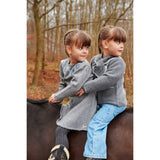 COPENHAGEN COLORS Dk Grey/Blue Comb. Cashmere Blouse W. Collar Deco