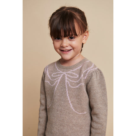 COPENHAGEN COLORS Sand/Bubblegum Comb. Cashmere Bow Deco Blouse