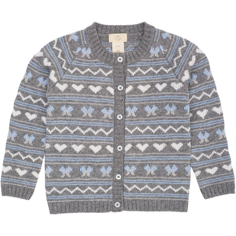 COPENHAGEN COLORS Dk Grey Comb Cashmere Pattern Cardigan