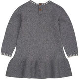 COPENHAGEN COLORS Dk Grey/Cream Comb. Lambswool Dress W. Bow