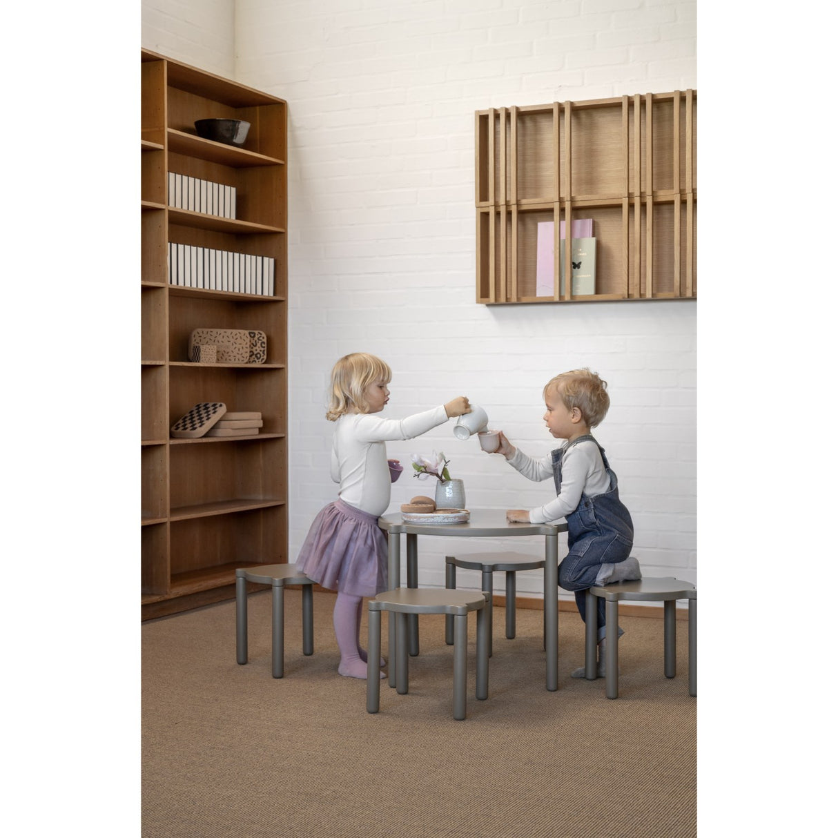 by KlipKlap Sand-Grey Stacking Table