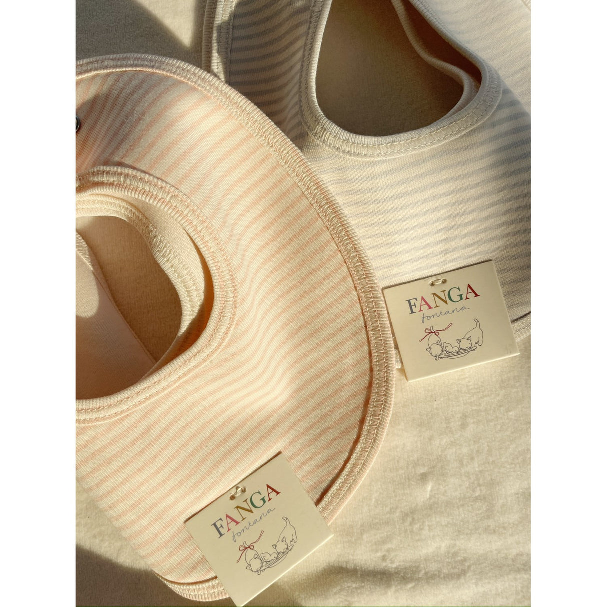 Konges Sløjd Fanga Blush Mix Fio Stripe 2 Pack Bibs OCS