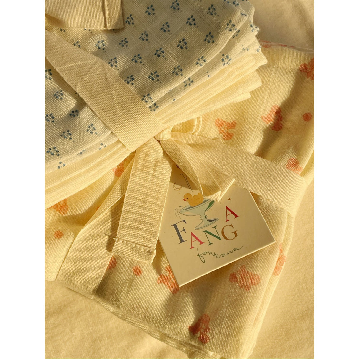 Konges Sløjd Fanga Punto Blu Bellini 3 Pack Muslin Cloth GOTS