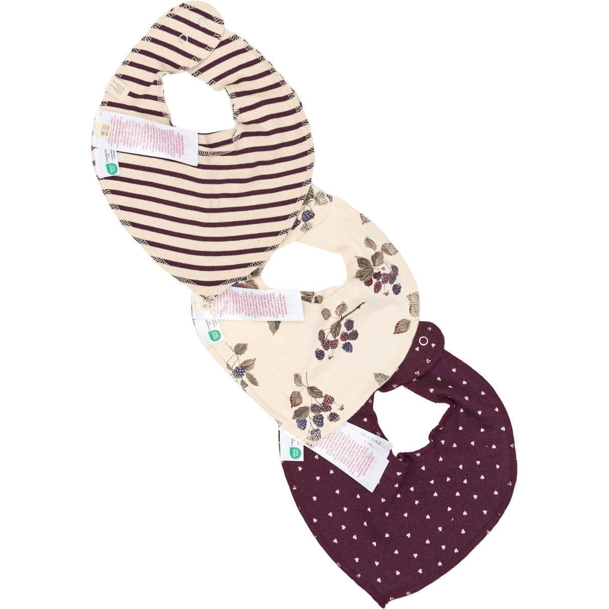 Petit Piao Black Berry Bib Modal 3 Pack