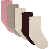 Minymo Wild Rose Socks W. Knit (5-Pack)