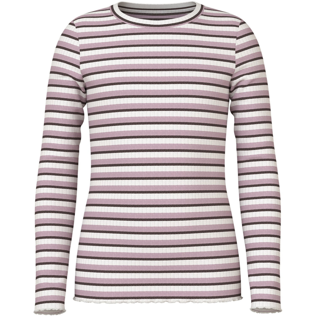 Name It Cloud Dancer Seal Brown + Keepsake Lilac Nkfvemma Glitter Ls Slim Top