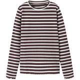 Name It Cloud Dancer Black+Burgundy Nkfvemma Glitter Ls Slim Top