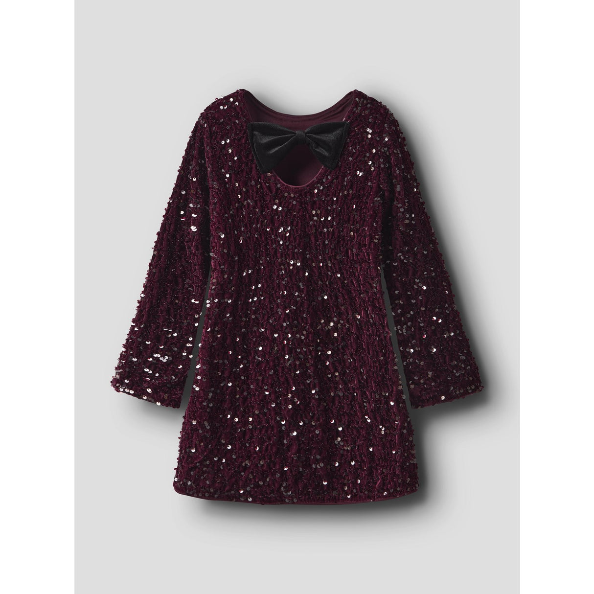 Name It Burgundy Black Bow Nkfrusitta Ls Dress