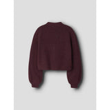 Name It Burgundy Black Bow Nkfrina Ls Knit Card