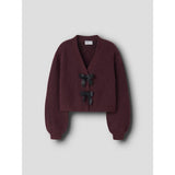 Name It Burgundy Black Bow Nkfrina Ls Knit Card