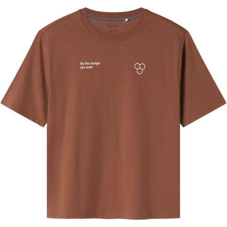 Name It Carob Brown Nkmoakley Ss Nreg Top Bf