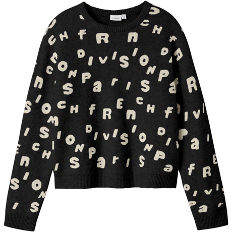Name It Black Nkfoline Ls Knit Bf