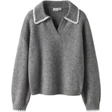 Name It Grey Melange Nkfrikasa Ls Knit Polo