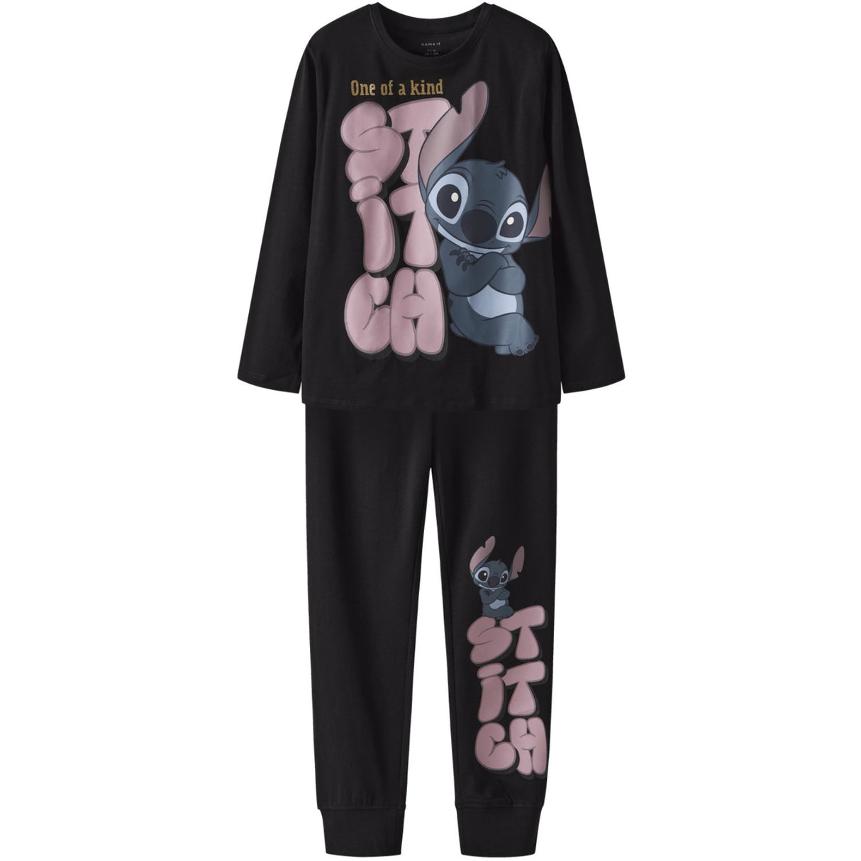 Name It Black Nkfolina Stitch Ls Nightset Wdi
