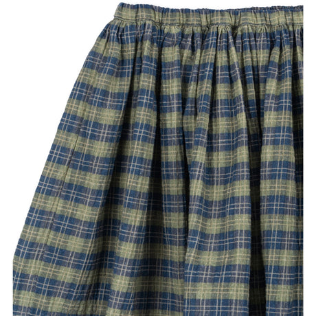 Konges Sløjd Laurel Blue Check Terre Skirt GOTS