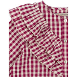 Konges Sløjd Sangria/Butter Check Kim Frill Blouse GOTS