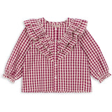 Konges Sløjd Sangria/Butter Check Kim Frill Blouse GOTS
