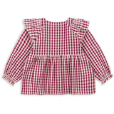 Konges Sløjd Sangria/Butter Check Kim Frill Blouse GOTS