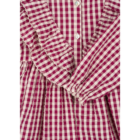 Konges Sløjd Sangria/Butter Check Kim Dress GOTS