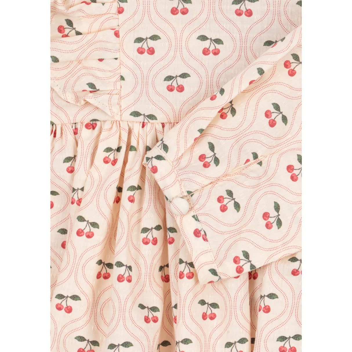 Konges Sløjd Cherry Pink Motif Cianna Ls Bow Dress GOTS