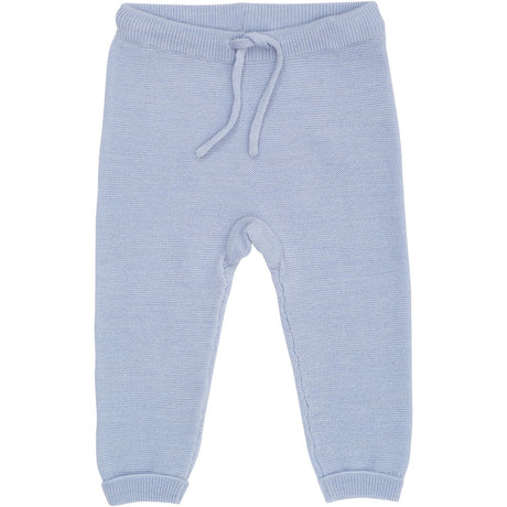COPENHAGEN COLORS Dusty Blue Merino Baby Leggings In Garter Stitch