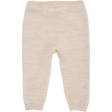 COPENHAGEN COLORS Pale Cream Mel Merino Baby Leggings In Garter Stitch