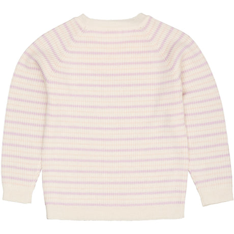 COPENHAGEN COLORS Cream/Lavender/Dusty Rose Combi Merino Classic Rib Blouse
