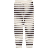 COPENHAGEN COLORS Cream/Dk.Brown/Dusty Blue Combi Merino Classic Rib Leggings W. Drawstrings