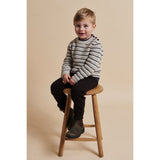 COPENHAGEN COLORS Pale Cream Mel./Dk Brown Comb Merino Pattern Sweater