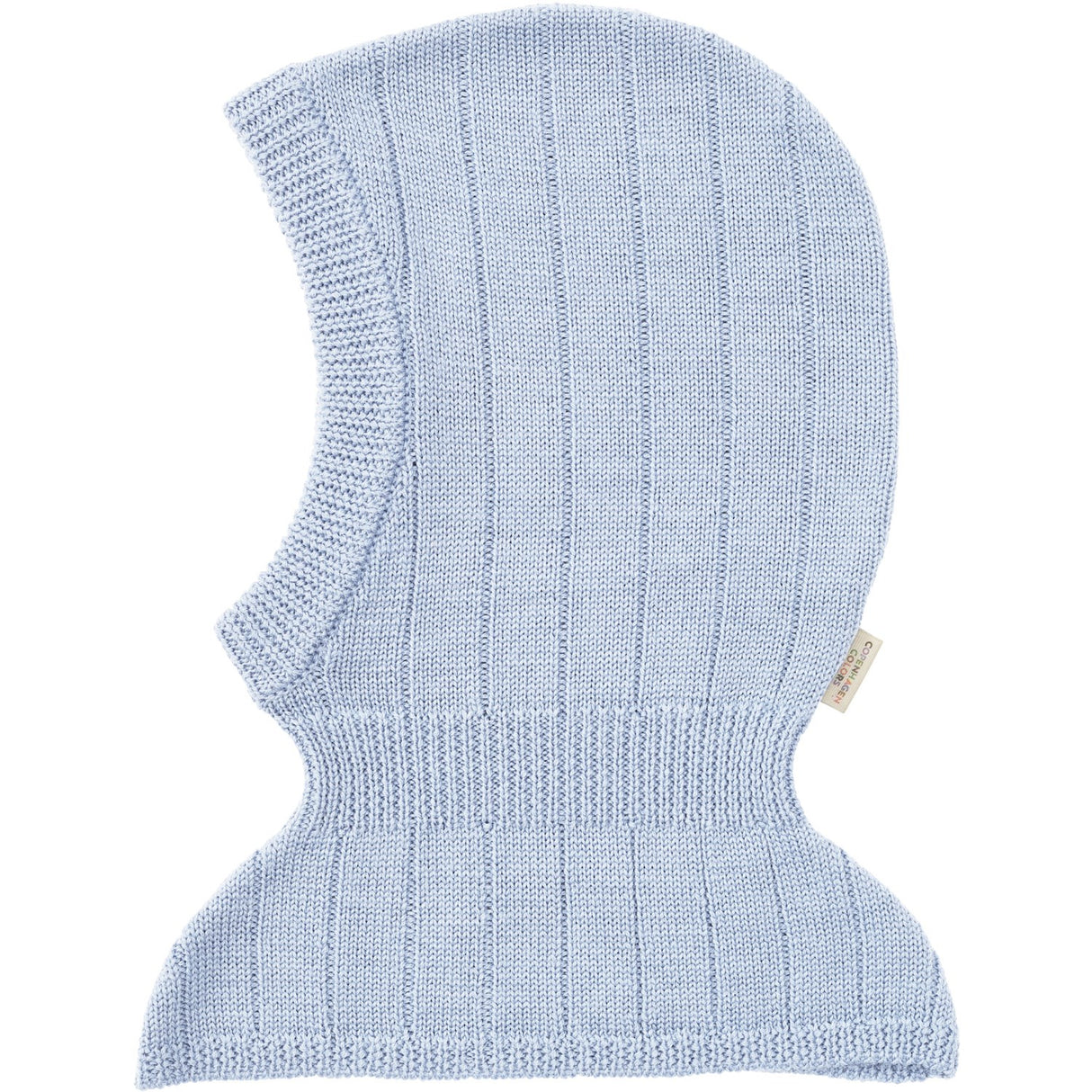 COPENHAGEN COLORS Dusty Blue Merino Rib Knitted Balaclava