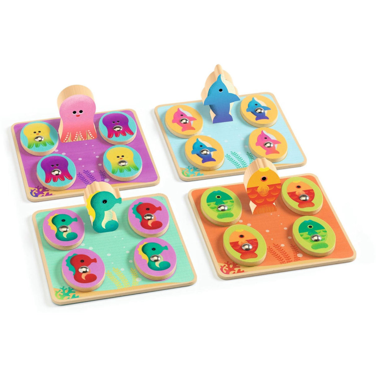 Djeco Wooden Apprenticeship Games, Ludo Sea 4 Games