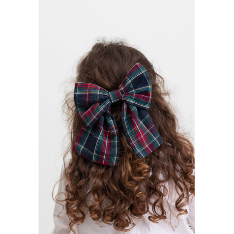 MarMar Check Pilot Navy Check Alina L Hair Bow