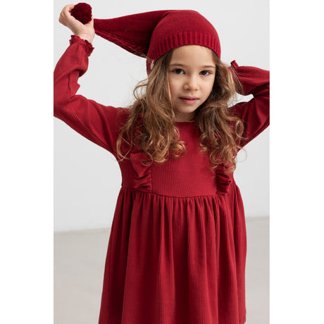 MarMar Cotton Rayon Knit Cable Hibiscus Red Alfen Christmas Hat