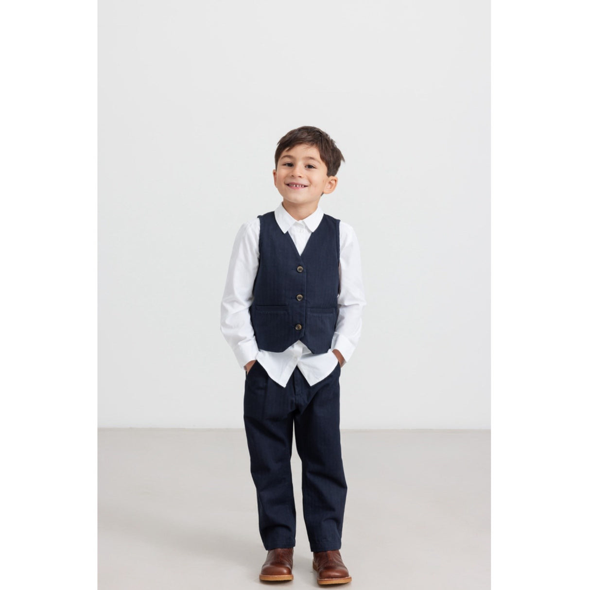 MarMar Herringbone Twill Pilot Navy Piper Pants