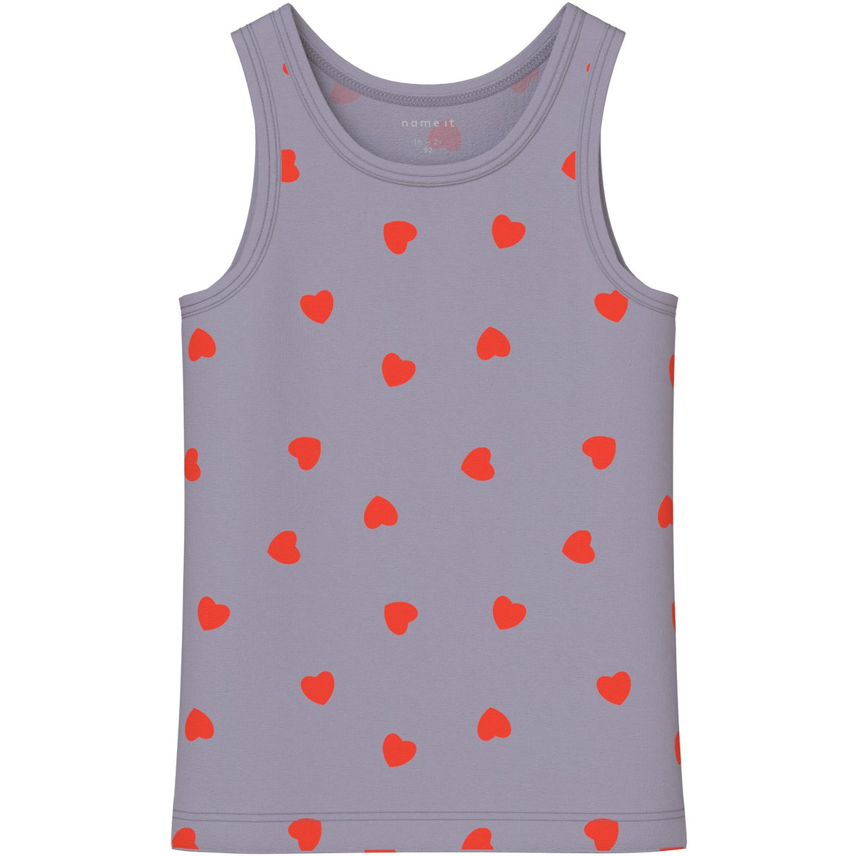 Name It Lavender Gray Nmftank Top 2P Lavender Hearts Noos