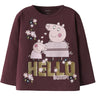 Name It Burgundy Nmfora Peppa Ls Nreg Top Box Cplg