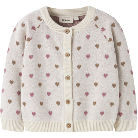 Lil'Atelier Turtledove Sepia Tint Nmfsaran Ls Knit Card Heart Lil