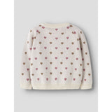 Lil'Atelier Turtledove Sepia Tint Nmfsaran Ls Knit Card Heart Lil