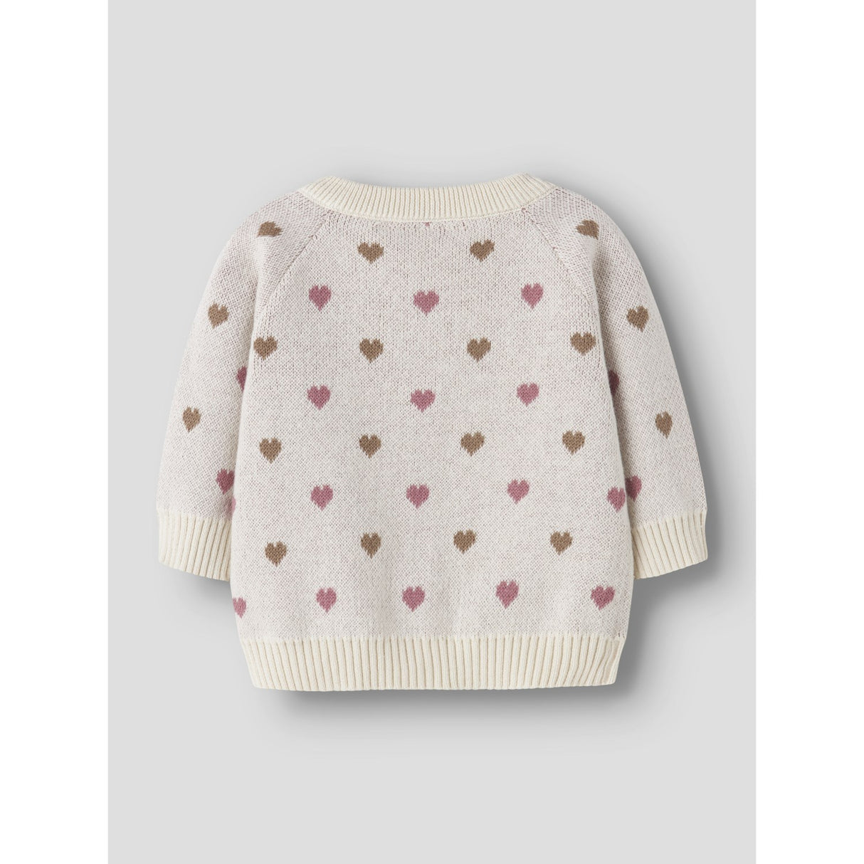 Lil'Atelier Turtledove Sepia Tint Nbfsaran Ls Knit Card Heart Lil