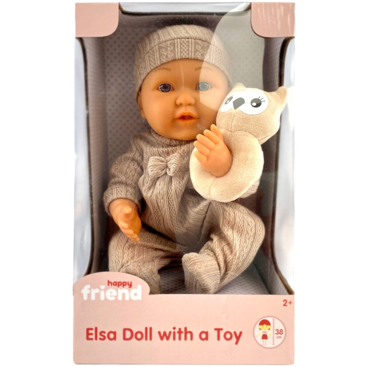 Happy Friend Elsa Doll 38 Cm With A Toy Brown Suit