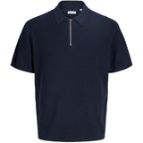 Jack & Jones Junior Navy Blazer Jjmax Knit Zip Polo Ss Jnr