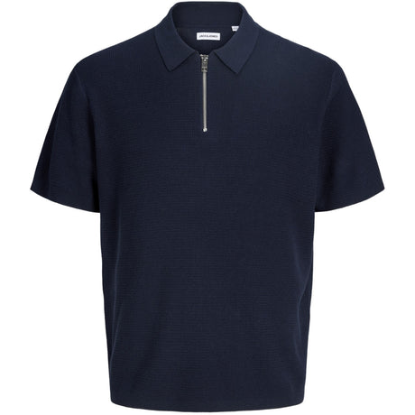 Jack & Jones Junior Navy Blazer Jjmax Knit Zip Polo Ss Jnr