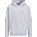Jack & Jones Junior White Melange Jjcollege Logo Sweat Hood Jnr