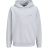 Jack & Jones Junior White Melange Jjcollege Logo Sweat Hood Jnr